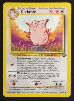 Clefable 17/64 Non Holo Jungle Pokemon Card - Image 1