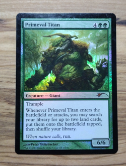 Primeval Titan - Foil - Grand Prix Promo English Pro Tour MTG Moderate Play - Image 1