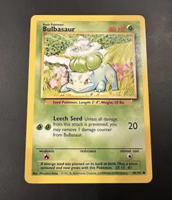 BULBASAUR - Base Set - 44/102 - Common - Pokemon Card Unlimited Edition - LP - Image 1