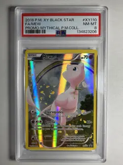 2016 POKEMON XY BLACK STAR PROMO MYTHICAL POKEMON #XY110 FULL ART MEW PSA 8 🔥🔥 - Image 1