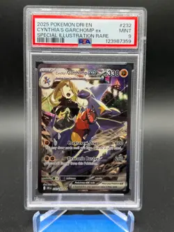 2025 Pokemon Destined Rivals Cynthia's Garchomp ex #232 SIR PSA 9 - Image 1
