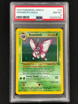 Pokemon 1999 Venomoth Holo 13/64 Jungle PSA 8 - Image 1