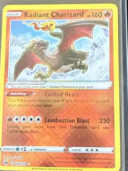 Pokemon TCG Radiant Charizard Crown Zenith 020/159 NM Condition - Image 1