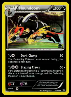 Houndoom Holo #56/101 Holo Rare Pokemon Plasma Blast NM - Image 1