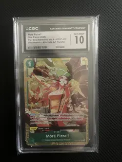 One Piece CGC 10 More Pizza OP07-037 Best Selection Vol. 4 Uncommon Alt Art - Image 1