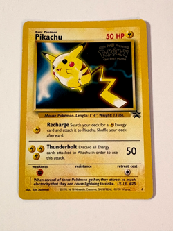 1999 Pokemon PIKACHU Black Star Promo Card #4 Nintendo Rare LP Card - Image 1