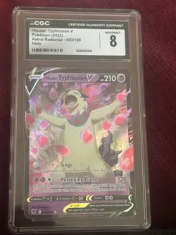Pokemon TCG CGC 8 Astral Radiance 053/189 Hisuian Typhlosion V Card Slab - Image 1