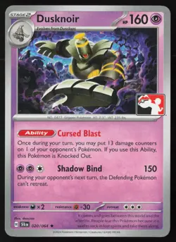 Pokemon Dusknoir - 020/064 Prize Pack Series Cards Non-Holo Pack Fresh - NM - Image 1