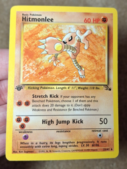 1999 POKEMON TCG FOSSIL SET 1ST EDITION HITMONLEE CARD 22/62 - Image 1