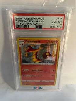 2020 POKEMON SWSH # 010 CENTISKORCH HOLO PSA 10 GEM MT CHAMPION'S PATH F/SHIPPIN - Image 1