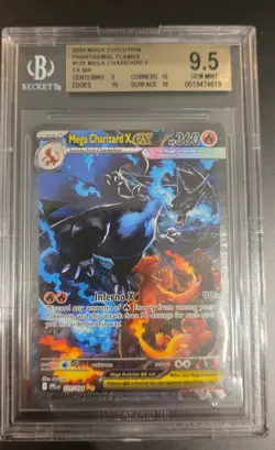 BGS 9.5 Mega Charizard X ex 125/094 SIR GEM MINT Pokemon Phantasmal Flames - Image 1