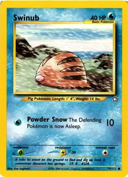 Pokemon TCG Swinub 79/111 Neo Genesis Common Unlimited VLP - Image 1