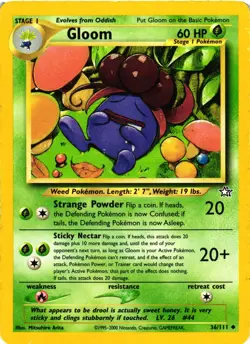 Pokemon TCG Gloom 36/111 Neo Genesis Unlimited Uncommon VLP - Image 1