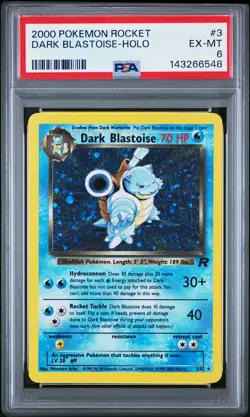 Dark Blastoise 3 2000 Pokemon Rocket Holo Rare PSA 6 *SWIRL* - Image 1