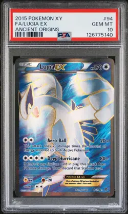 2015 Pokemon Ancient Origins #94 Lugia EX Full Art PSA 10 - Image 1