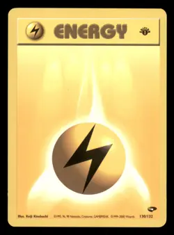 Lightly Played Lightning Energy 130/132 1st Edition Gym Challenge - Image 1