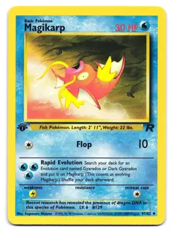 Magikarp 47/82 Uncommon Team Rocket Pokemon 1st Edition LP - Image 1