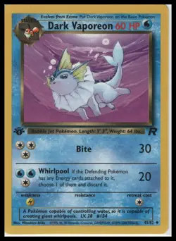 Pokemon TCG Team Rocket Dark Vaporeon #45/82 First Edition - Image 1
