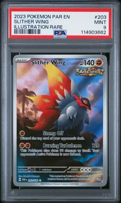 2023 POKEMON PAR EN-PARADOX RIFT ILLUSTRATION RARE #203 SLITHER WING PSA 9 - Image 1