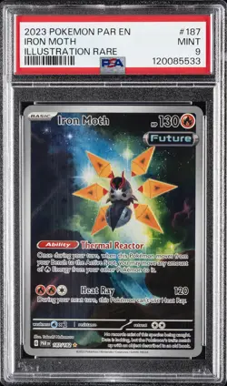 2023 POKEMON PAR EN-PARADOX RIFT ILLUSTRATION RARE #187 IRON MOTH PSA 9 - Image 1