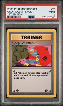 2000 POKEMON ROCKET 1ST ED #78 GOOP GAS ATTACK PSA 9 - Image 1