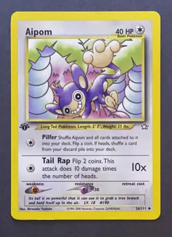 Aipom 26/111 -1st Edition- Neo Genesis Pokemon Card - Image 1