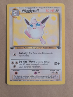 1999 Pokemon WIGGLYTUFF Jungle Set 1ST EDITION Rare NON HOLO Card 32/64 - Image 1