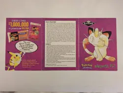 MEOWTH 1998 Black Diamond Promo #52 Pokemon Game Tip Collector Card LP *RARE* - Image 5