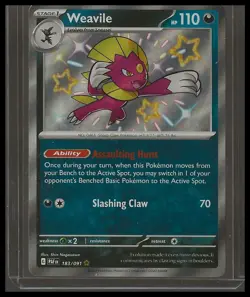 Pokemon TCG Weavile Baby Shiny 183/091 SV: Paldean Fates Holo NM/M - Image 1