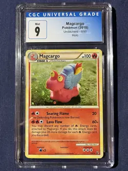 2010 Pokemon Heartgold Soulsilver Undaunted 6 Magcargo Holo Rare CGC 9 Mint PSA - Image 1