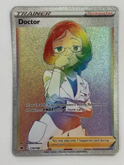 Pokemon TCG Trainer 214/198 Doctor Chilling Reign Full Art Secret Rare Rainbow - Image 1