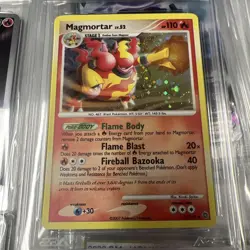 AGS 9.5 Magmortar 2007 Pokemon D&P Secret Wonders 31 Holo Lavaflow Theme Swirl! - Image 2