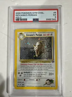 2000 Pokemon Giovanni's Persian 8/132 Gym Challenge Holo Rare PSA 5 - Image 1