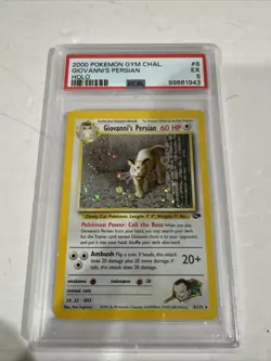 2000 Pokemon Giovanni's Persian 8/132 Gym Challenge Holo Rare PSA 5 - Image 2