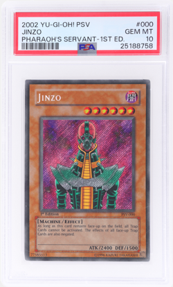 2002 Yu-Gi-Oh! Pharaoh's Servant Jinzo 1st Edition #PSV-000 PSA 10 - Image 1