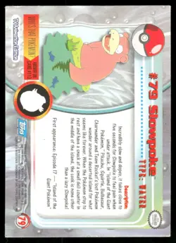 Pokemon Cards Slowpoke #79 Topps Trading Cards HOLO Series 2 NM - Image 2