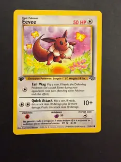 Eevee 1st Edition Jungle non holo 51/64 Near Mint minus Pokemon card - Image 1
