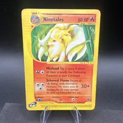 Ninetales 57/165 Rare E-Reader Pokemon Card Non Holo Expedition 2002 Vintage - Image 1