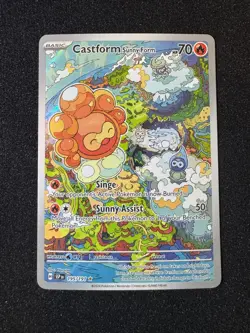 Castform Sunny Form 195/191 Illustration Rare Surging Sparks Pokemon Card NM - Image 1