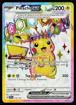 Pikachu ex 219/191 Ultra Rare Surging Sparks Pokemon Card - Image 1
