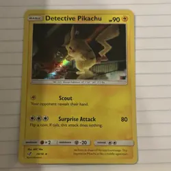 Detective Pikachu Holo Rare Pokemon TCG Card 10/18 90 HP English - Image 2