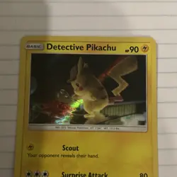 Detective Pikachu Holo Rare Pokemon TCG Card 10/18 90 HP English - Image 3