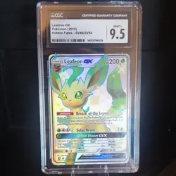 Pokemon Leafeon GX Hidden Fates Shiny Vault SV46/SV94 CGC 9.5 Holo Rare - Image 1