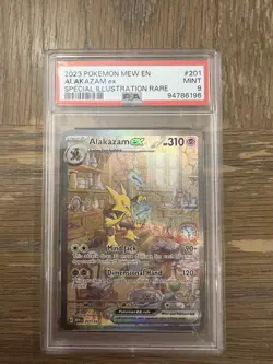 PSA 9 MINT 2023 Pokemon TCG Alakazam EX #201/165 Special Illustration Rare 151 - Image 1