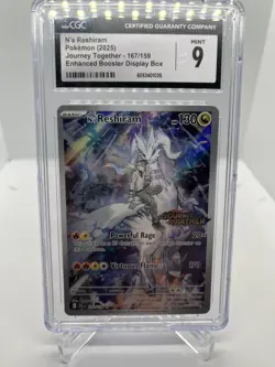 🌀 Pokemon N's Reshiram 167/159 Journey Together Holo IR Stamped CGC 9 - Image 1