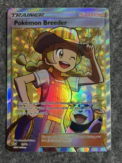Pokemon TCG Pokemon Breeder Trainer Full Art Holo 73/73 Shining Legends - Image 1