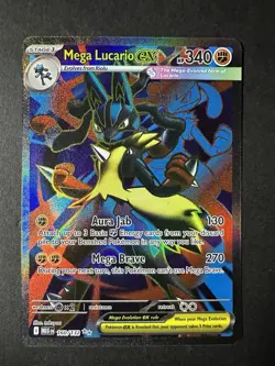 Pokemon Mega Lucario Ex 160/132 Me01: Mega Evolution Ultra Rare Holo - Image 1