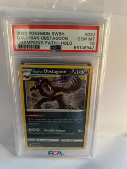 2020 Pokemon GALARIAN OBSTAGOON Holo 37/73 SWSH Champions Path PSA 10 GEM MINT - Image 2