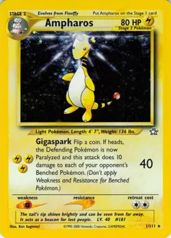 Ampharos - Holo - 1/111 Neo Genesis - WOTC Unlimited - Pokemon TCG - 2000 - Image 1