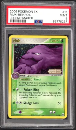 Pokemon Cards - PSA 9 Muk 11/92 - EX Legend Maker Reverse Holo - MINT - PSA9 - Image 1